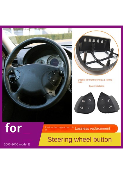 Mercedes-Benz E-Class W211 E320 E350 E550 2003-2006 Bej Için Araba Direksiyon Simidi Anahtarı Kontrol Düğmesi Trim Kapağı (Yurt Dışından) fırsatları