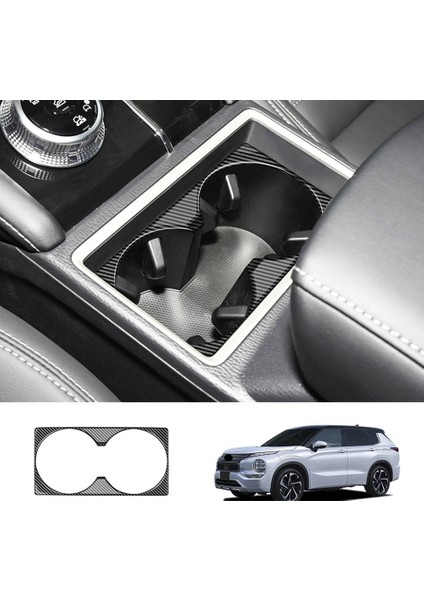 Araba Karbon Fiber Merkezi Konsol Su Dağı Tutucu Dekorasyon Kapak Trim Çıkartmalar Mitsubishi Outlander 2022 2023 Için (Yurt Dışından)