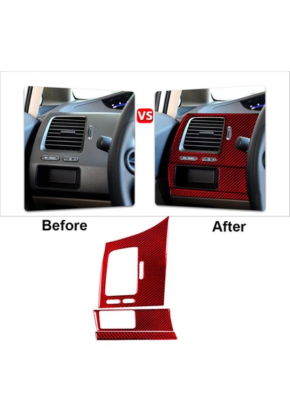 Honda Civic 8. Nesil Için 3 Adet Kırmızı Karbon Fiber Sürücü Tarafı Gösterge Paneli Kapağı Döşemesi (Yurt Dışından) indirimleri