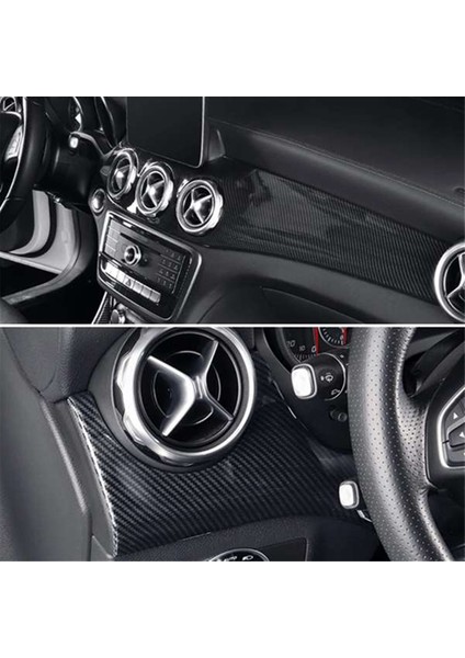 Mercedes Benz A W176 Cla C117 Gla X156 13-19 Mat Karbon Desenli Lhd Gösterge Paneli Klima Havalandırma Paneli Trim Çıkartması (Yurt Dışından) modelleri