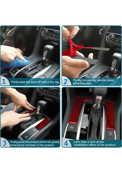 Honda Civic 2006-2011 Için 3 Adet Karbon Fiber Sürücü Saklama Kutusu Kapağı Döşeme + Klima Düğmesi Anahtarı Kapağı (Yurt Dışından)