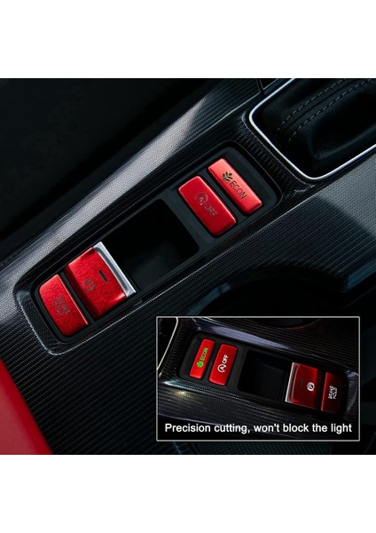 Merkezi Konsol Dişli Paneli El Freni Düğme Kapağı Trim Alüminyum Etiket 11TH Gen Honda Civic 2022 Aksesuarları, Kırmızı (Yurt Dışından) modelleri