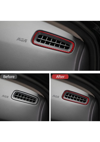11. Nesil Honda Civic 2022 Karbon Fiber Orta Konsol Gösterge Paneli Hava Çıkış Havalandırma Kapağı Trim Sticker Aksesuarları, Kırmızı (Yurt Dışından) modelleri