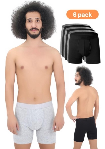 Erkek Uzun Paça Likralı 6'lı Boxer Premium Paket