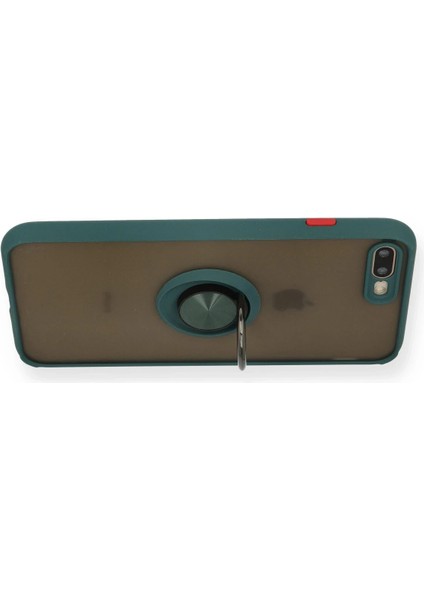 Apple iPhone 7 Plus Kılıf Montreal Yüzüklü Silikon Kapak - Yeşil Nrmsa