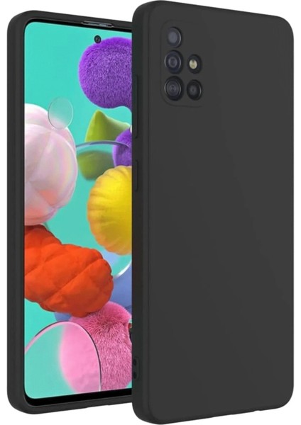 Samsung Galaxy A31 Kılıf Nano Içi Kadife Silikon - Siyah Nrmsa