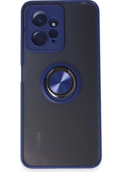 Xiaomi Redmi Note 12 4g Kılıf Montreal Yüzüklü Silikon Kapak - Lacivert Nrmsa
