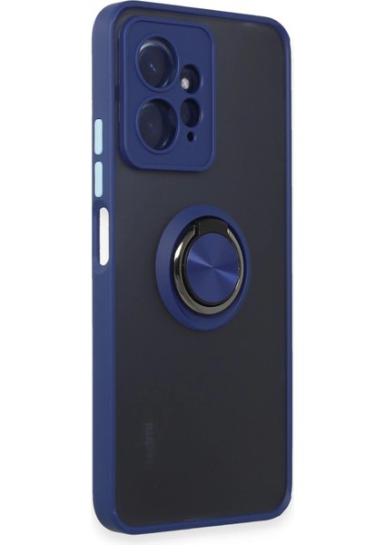 Xiaomi Redmi Note 12 4g Kılıf Montreal Yüzüklü Silikon Kapak - Lacivert Nrmsa