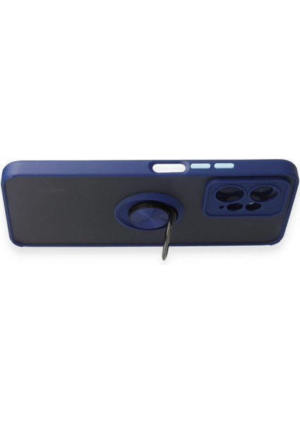 Xiaomi Redmi Note 12 4g Kılıf Montreal Yüzüklü Silikon Kapak - Lacivert Nrmsa