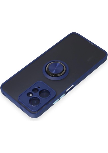 Xiaomi Redmi Note 12 4g Kılıf Montreal Yüzüklü Silikon Kapak - Lacivert Nrmsa