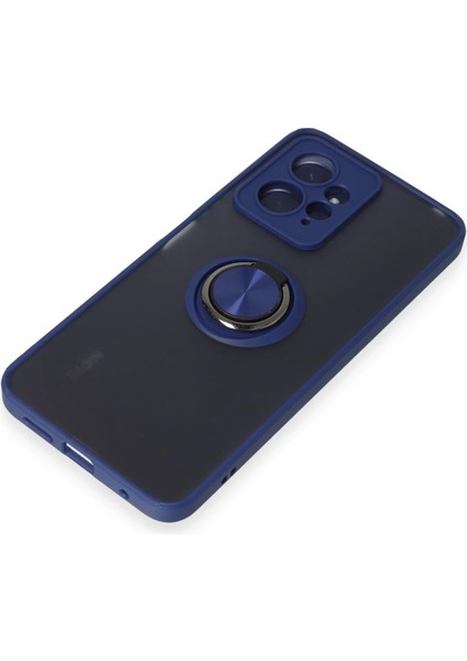 Xiaomi Redmi Note 12 4g Kılıf Montreal Yüzüklü Silikon Kapak - Lacivert Nrmsa