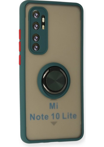 Xiaomi Mi Note 10 Lite Kılıf Montreal Yüzüklü Silikon Kapak - Yeşil Nrmsa