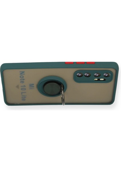 Xiaomi Mi Note 10 Lite Kılıf Montreal Yüzüklü Silikon Kapak - Yeşil Nrmsa