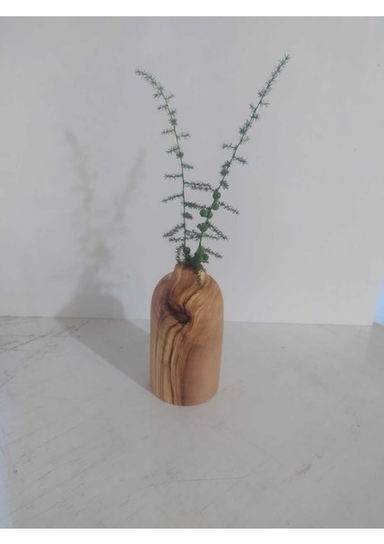 Zeytin Ağacından Ahşap Vazo (El Yapımı)