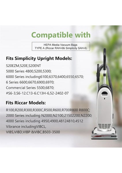 10 Adet Tip A Vakum Torbası Riccar Dik Vakumlar Için Yedek 2000 4000 R100 R200 R300 Çöp Torbası (Yurt Dışından) modelleri