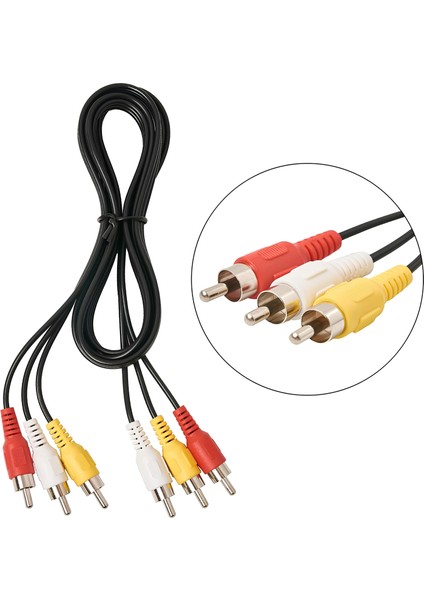 3rca 3rca 3 Metre Av Kablosu | Rca Ses ve Görüntü Aktarma Kablosu | Tv DVD Projeksiyon Kamera Uyumlu fırsatları