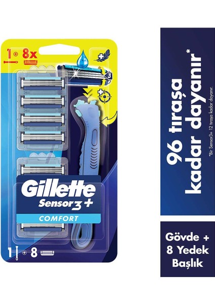 Sensor 3 Plus Comfort Makine + 8 Bıçak -2 Adet