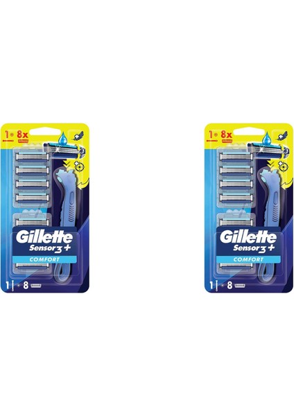 Sensor 3 Plus Comfort Makine + 8 Bıçak -2 Adet