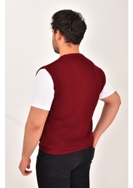 Haki Erkek V Yaka Triko Örgü Tüylenmez Süveter Oversize Saç Örgü Selanik Lüpen