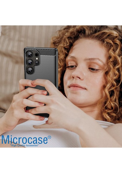 Samsung Galaxy S25 ile Uyumlu Brushed Carbon Fiber Silikon Kılıf - Siyah AL3332 indirimleri