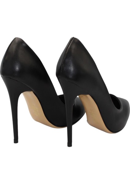 Siyah Cilt Topuklu 10 cm Kadın Stiletto Ayakkabı fiyatları