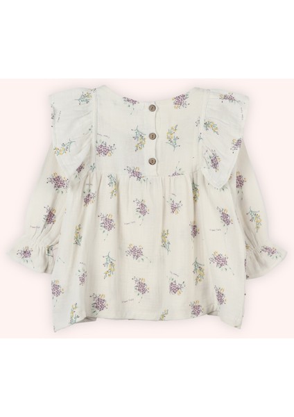 Kız Çocuk Çiçek Desenli Ekru Takım fiyatları