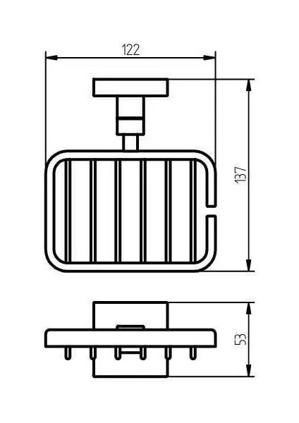 Paslanmaz Çelik Sabunluk ( 5,3 x 12,2 x 13,7 cm )
