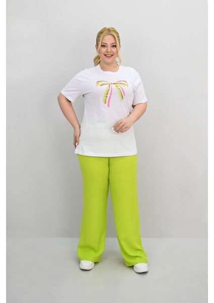 Kadın Büyük Beden Kurdele Detaylı Payet Işlemeli Eşofman Takımı 8200-25 fiyatları