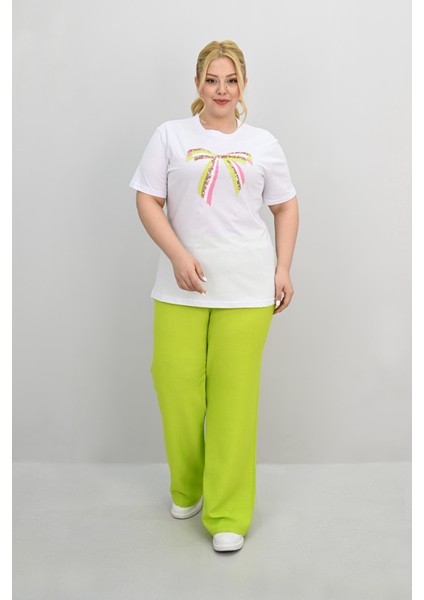 Kadın Büyük Beden Kurdele Detaylı Payet Işlemeli Eşofman Takımı 8200-25 modelleri