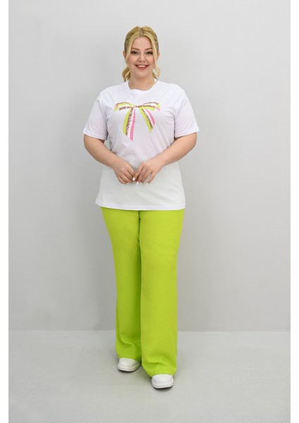 Kadın Büyük Beden Kurdele Detaylı Payet Işlemeli Eşofman Takımı 8200-25 fırsatları