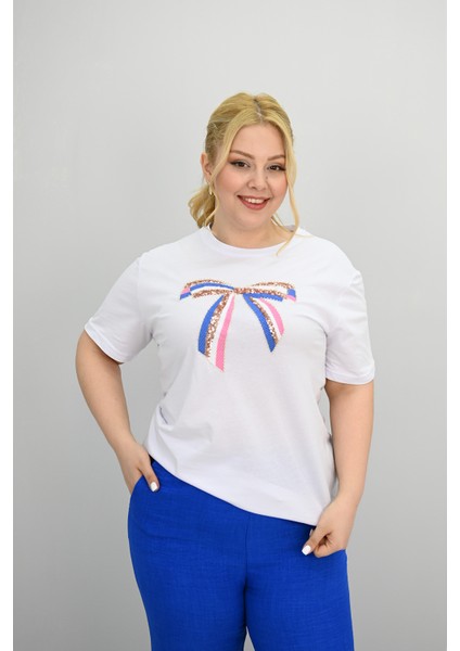 Kadın Büyük Beden Kurdele Detaylı Payet Işlemeli Eşofman Takımı 8200-25 fiyatları