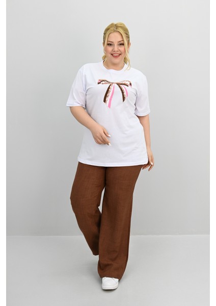 Kadın Büyük Beden Kurdele Detaylı Payet Işlemeli Eşofman Takımı 8200-25 modelleri