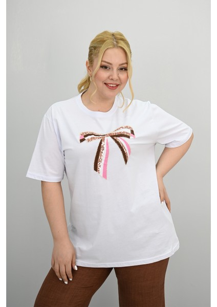 Kadın Büyük Beden Kurdele Detaylı Payet Işlemeli Eşofman Takımı 8200-25 fırsatları