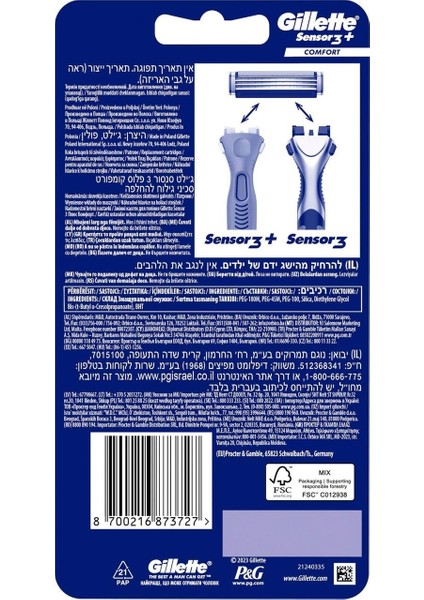 Sensor 3 Plus Comfort Yedek Bıçak 8li-2 Adet