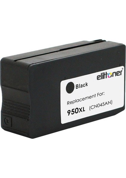 Elittoner Hp 950XL Black Siyah Yüksek Kapasite Kartuş, OJ8100, OJ8600 CN045AE