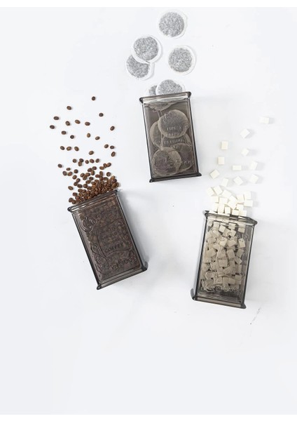 Akrilik Füme Şeker Kahve Çay Kavanozu 500 Ml (Vakum Kapak ) fiyatları