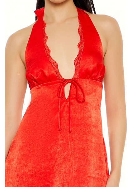 Dantel Detaylı Saten Mini Elbise modelleri