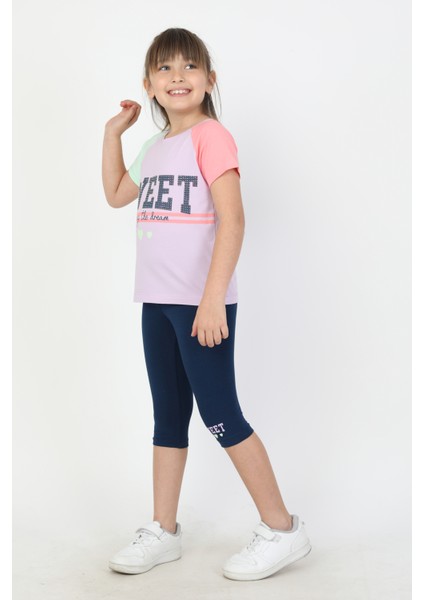 Kız Çocuk Sweet Baskılı Reglan Kol Taytlı Takım - 23400 fiyatları