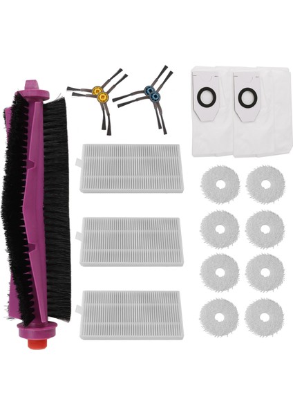 V12 / J12 Ultra Elektrikli Süpürge Yedek Parçaları Için 18 Adet Ana Yan Fırça Filtre Paspas Bezi Toz Torbası (Yurt Dışından)