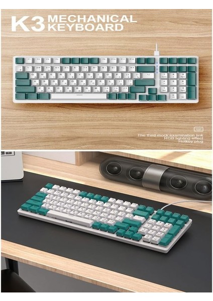 9 Full Rgb Aydınlatma Modlu %100 Kablolu Gerçek Mekanik Klavye Oyuncu Klavyesi Gamer Pubg