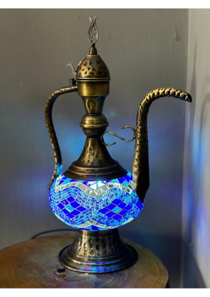 Otantik El Yapımı Mozaik Abajur Masa Lambası