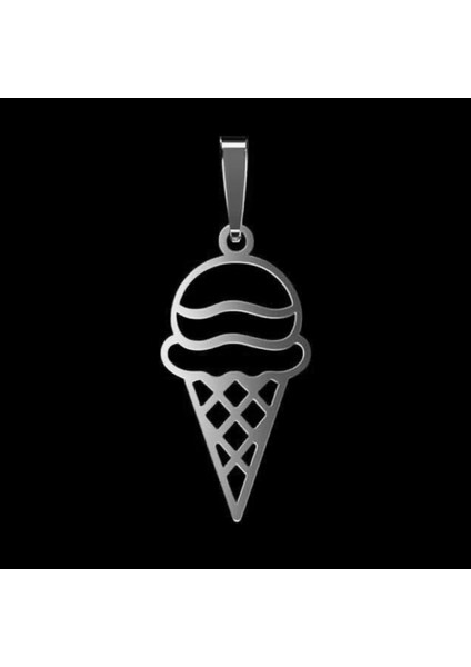 925 Ayar gümüş kolye dondurma külahı SM4688