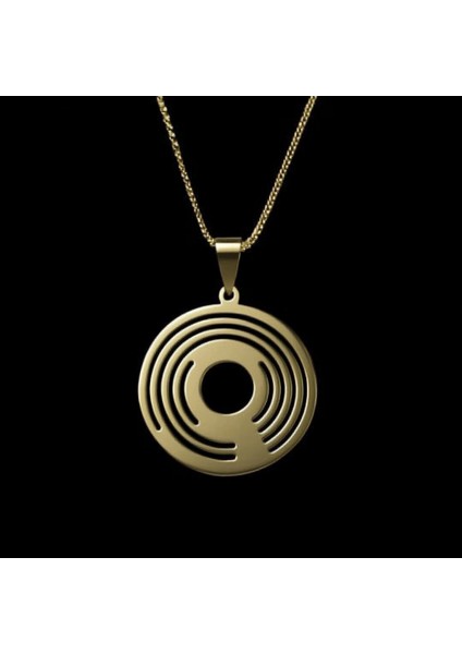 14 Ayar Altın Kolye Ucu Gramofon Plakası GM4670 0.5 gr