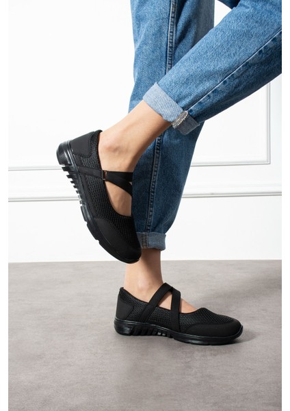 Bb-1 Kadın Günlük Fileli Lastikli Babet Yazlık Kadın Ayakkabı