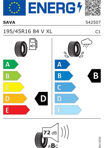 195/45 R16 84V Xl Intensa Hp 2 Fp Oto Yaz Lastiği (Üretim Yılı: 2024)