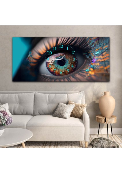 Yatay Ortadan Saatli Sanat ve Doğa Temalı Cam Tablo YSOS074 modelleri