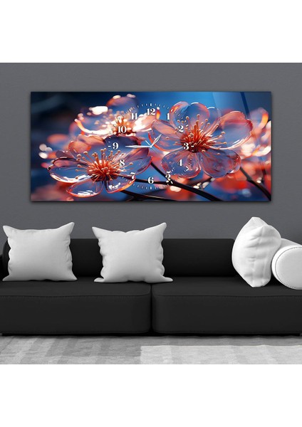 Yatay Saatli Ortadan Sanat Temalı Cam Tablo YSOS116 fiyatları