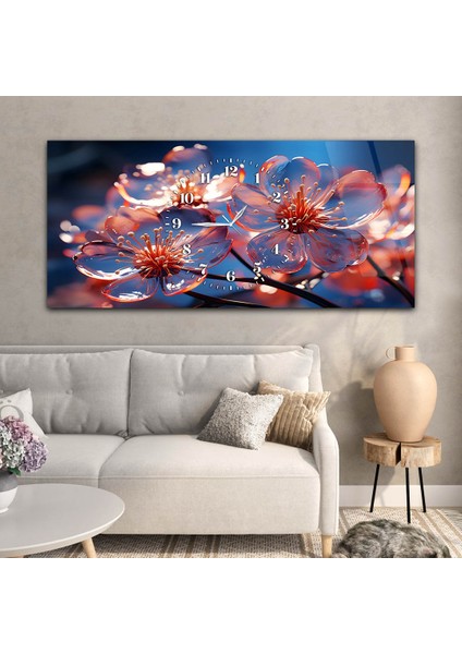 Yatay Saatli Ortadan Sanat Temalı Cam Tablo YSOS116 modelleri