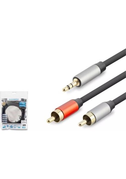 HDX1074 3.5mm To 2rca Kablo 2lıne Gold 3m Siyah