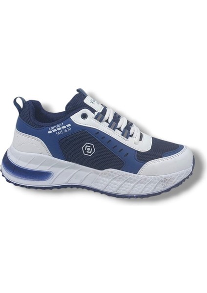 7620 Lacivert Bağcıklı File Spor Ayakkabı